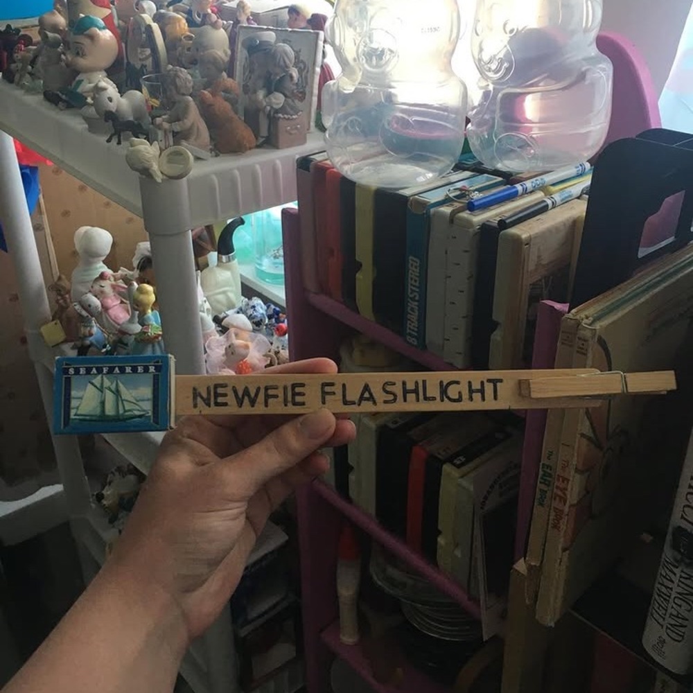 Folk art Newfie flashlight